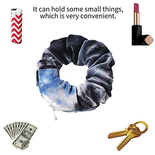 12 Pcs Premium Velvet Hair Tie Scrunchies For Vsco Girls & Women, Original Hidden Pocket Scrunchie With Zipper Pocket Stash Chiffon Tie Dye Scrunchie Storage For Women Girls Hair Accessories (Tie Dye Velvet) #TOP1