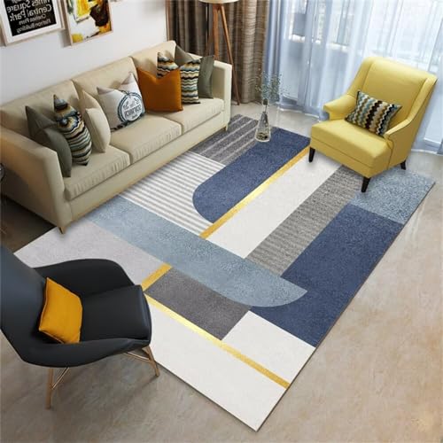 Tapis de chambre de garçon bleu lavable et doux 200X250 cm