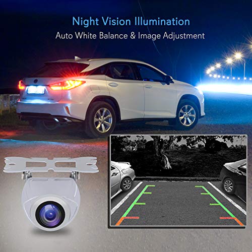 Image of Pyle Universal Vehicle Backup Camera - Water-Resistant Night Vision Parking Cam, Front or Rear Mount, Tilt Adjustable Lens, Compact Metal Housing, Marine Grade, Color Video, Distance Guide Lines
