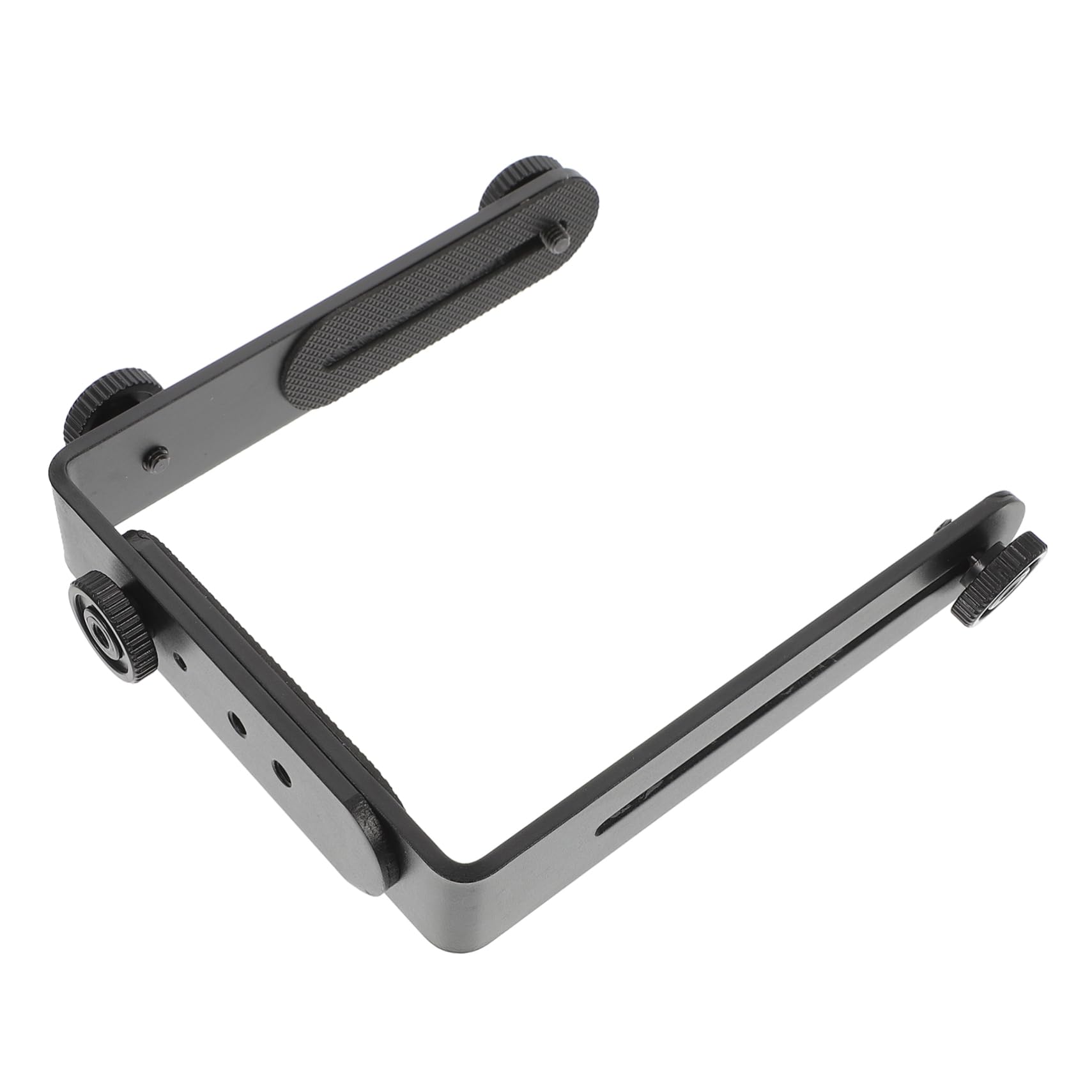 Mikikit Double L-Bracket Lamp Base Light Socket Flashlight Mount Flash Light Camera Holder Kickstand Tripod DSLR Camera DSLR Camcorder Speedlight Webcam Stand Camera Mount Plastic Black