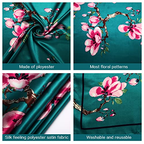 3 Pcs Silk Scarf: Satin, Head, Hair, Neck Scarf & Silk Bandana for Women2