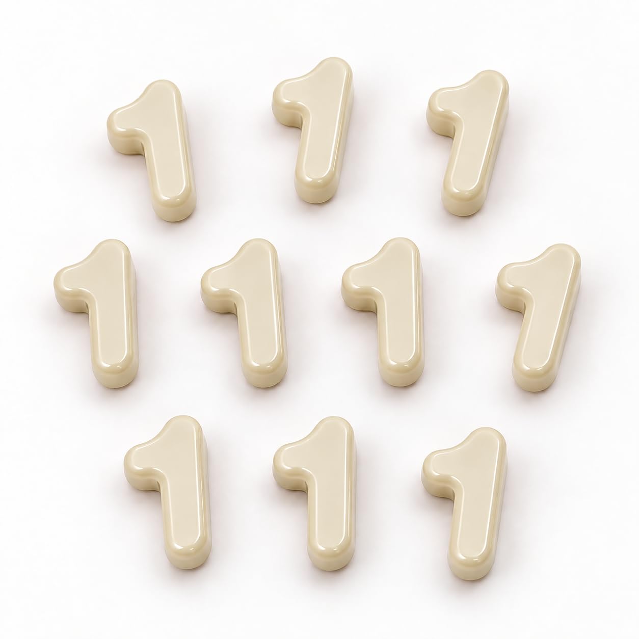 Number Beads, 10pcs Number Beads for Bracelets with 6mm Large Hole, Number Bead for DIY Jewellery Making, Keychains and Paracord Crafts(Cream White, Number 1, 10)