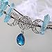 Bubbmi Blue Crystal Fashion Headband with Pendant, Fairy Elf Renaissance Fest Hair Band, Party Cosplay Headwear for Women Ladies