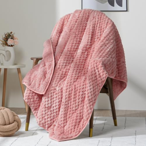Image of Fleece Weighted Blanket for Adults 60 inch x 80 inch 20lbs Soft Fuzzy Blankets