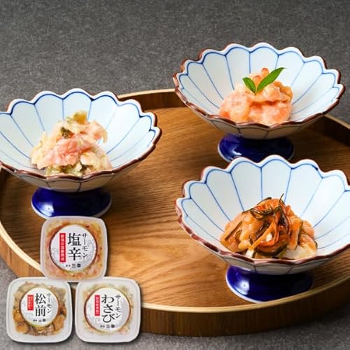 【ギフト】サーモン三昧(サーモン塩辛・わさび・松前)新潟 三幸 Q-90