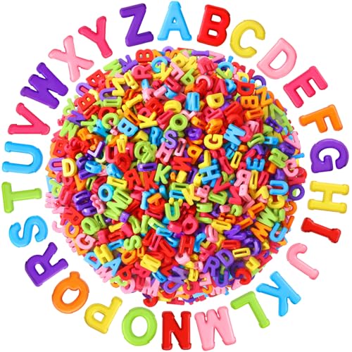 Augshy 700Pcs Large Alphabet Letter Beads for Keychains Chunky Crafts