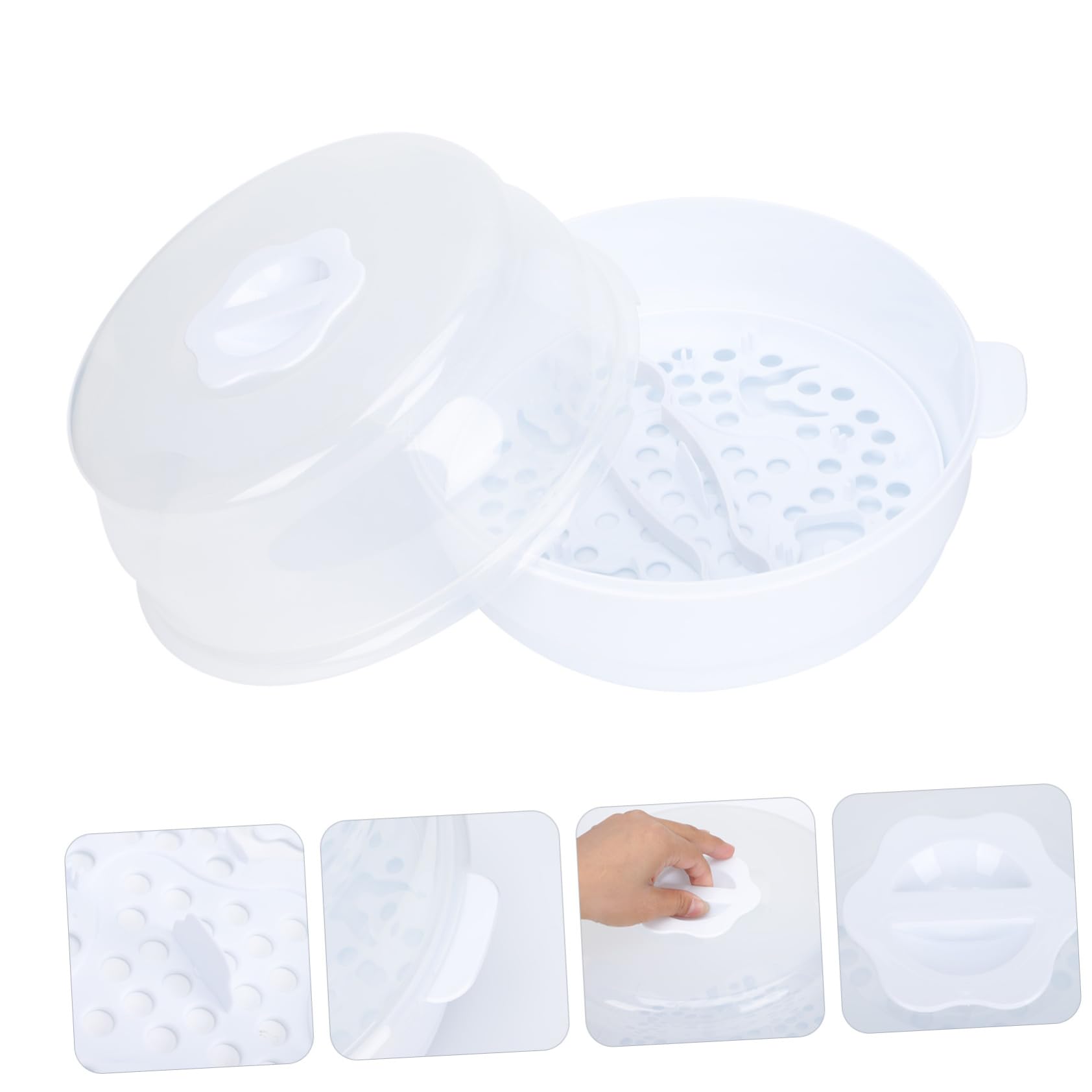 Estuche Para Biberones Microondas Para Bebés, Caja De Esterilización De Abs, Compacta y Portátil Para Almacenamiento y Drenaje, Adecuado Para Viajes y Uso Diario