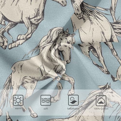 Boys' Underwear Cotton Little Boys Beige Horses Briefs Soft Toddler Underwear 2T-8Y3