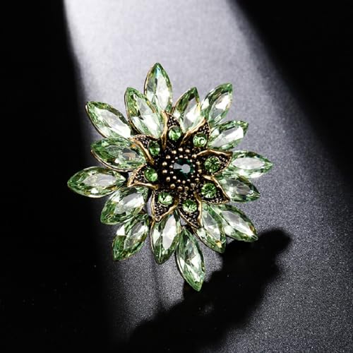 Image of Rhinestone Flower Brooch Pin for Women Red Black Purple Flower Broochs Pin Hat Christmas Brooch Jewelry