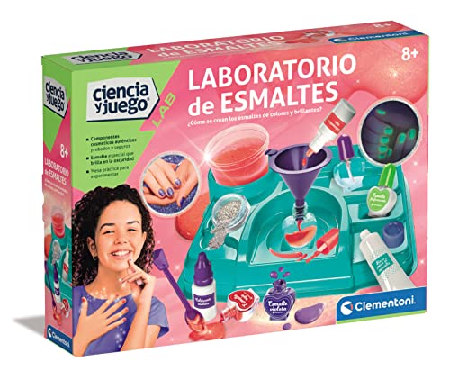 Clementoni, Laboratorio de esmaltes, Juego Educativo de Ciencias, Taller experimentos cosmética, Juguete niñas 8 años, Juguete en español (55487)