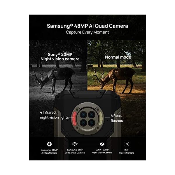 DOOGEE-S96-Pro-Official-Rugged-Smartphone-8GB-128GB-with-Night-Vision-Camera-Cell-Phone-Unlocked-6350-mAh-Battery-Helio-G90-877MP-UHD-Photo-IP68IP69K-Waterproof-2021-GPSNFC-Smartphone-Black DOOGEE Rugged Smartphone, S96 Pro (Official) Cell Phone Unlocked, 8GB + 128GB, Night Vision Camera, 48MP Quad Camera, 6350 mAh, Helio G90,IP68 Waterproof Smartphone GPS/NFC/Android 10 2021(Black)