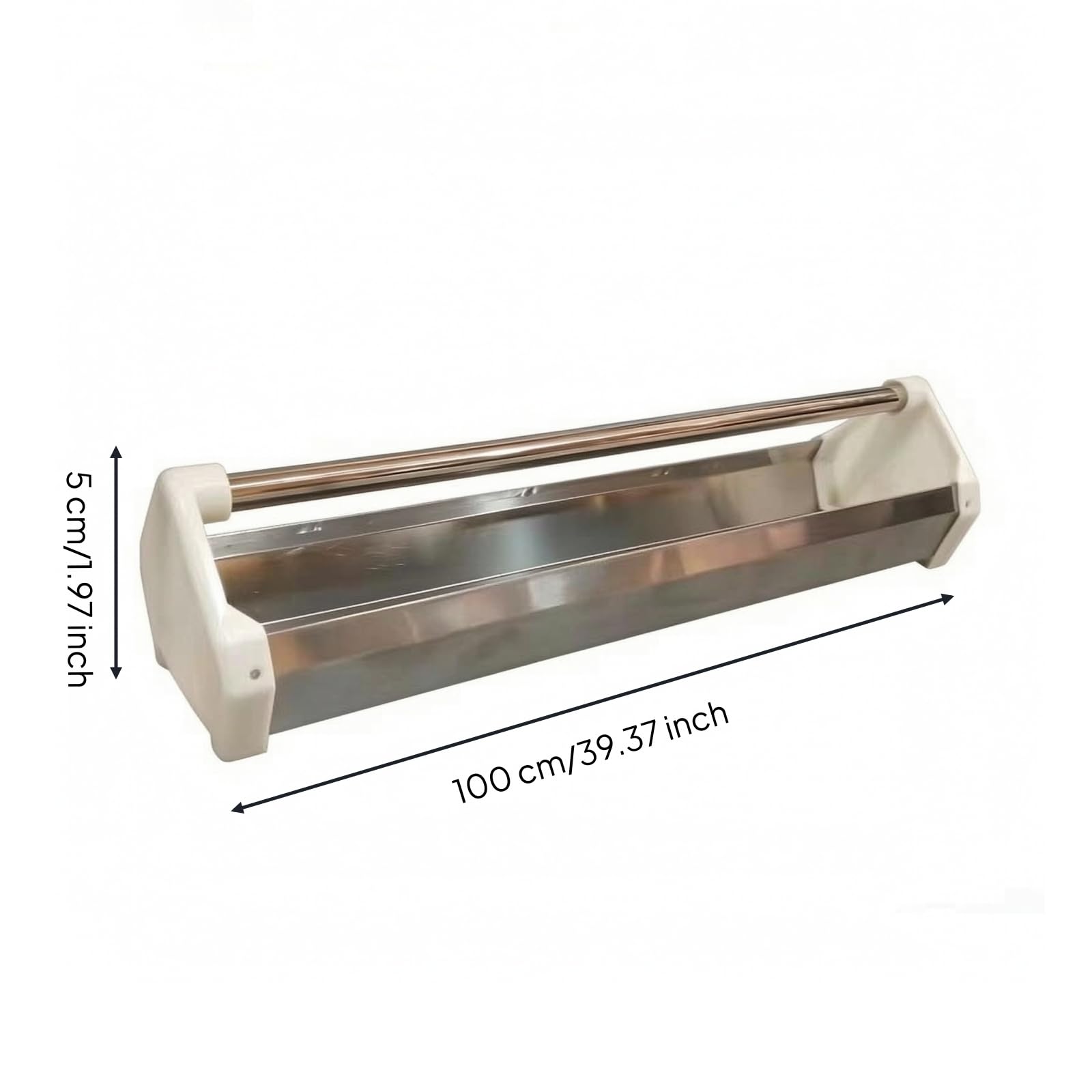 Mangiatoia con Canale in Acciaio Inox Resistente Trogolo con Asta di Protezione D'acciaio Facile da Pulire per Manutenzione Regolare Degli Uccelli, 100CM, Stile A