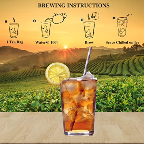 Image of Sancha Tea Boutique, Goan Iced Tea, 25 Pyramid Bags, Bergamot Flavoured Natural Iced Tea, Real Tea Leaves, Sugar-Free, Not Instant