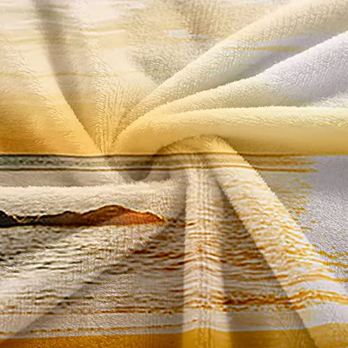 Plaid Chaude en Flannel KnSam Couverture Douce Déco Plage pour Soirée Cocooning Salon