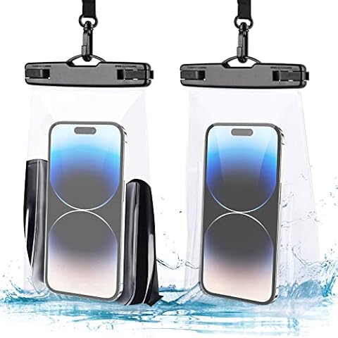 Waterproof Phone Pouch, Floating Waterproof Phone Case Universal Cellphone Dry Bag for iPhone Samsung Galaxy Up to 7.0", IPX8 Underwater Phone Protector with Neck Lanyard - 2 Pack Cover