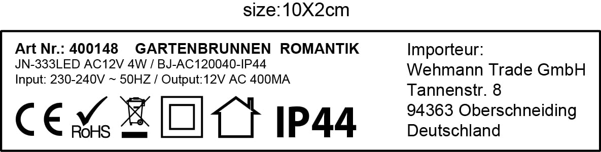 Romantyczna fontanna ogrodowa z oświetleniem, pomysł na prezent na Dzień Matki, piaskowa