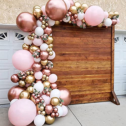 Beliueyes Mothers' Day Rose Gold Balloon Garland Kit 148PCS, Pink White Balloon Arch for Bridal Wedding Birthday Baby Shower Anniversary Party Decor Background Decoration - Image 4