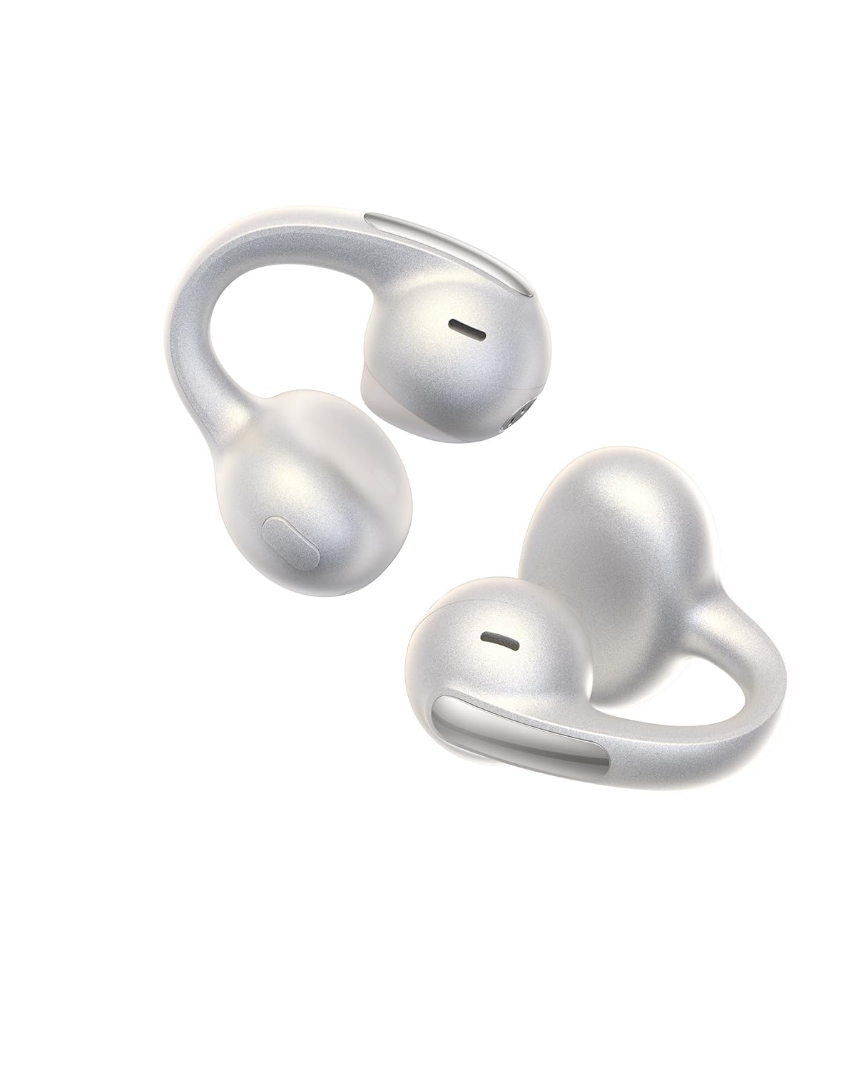 Baseus MC1 Pro Open Ear Kopfhörer, Ohrclip mit Beeindruckender Klang, Adaptiver Bassverstärkung, Bluetooth 6.0, Geräuschunterdrückung bei Anrufen, IP67, 40H Akk, 5,0g Buds -Perlmuttweiß