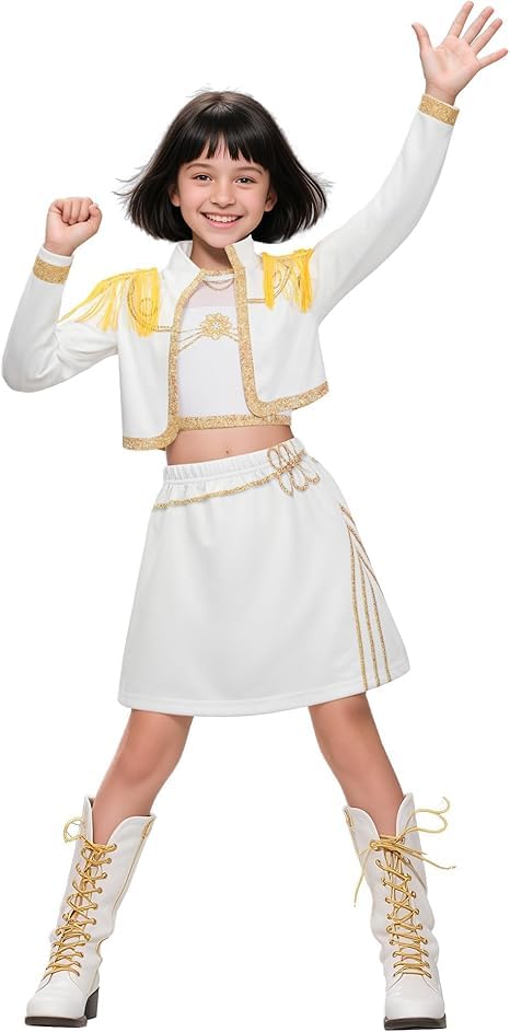 HDAKDDHG KPop D-emon H-unters Costume Cosplay Costumes for Kids Girls, Pop Singers Outfits Cute Halloween Dress Up Clothes-140