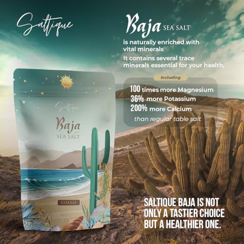 Saltique 1lb Baja Sea Salt Coarse - 4X More Minerals than Celtic Salt- Packed with 90 Minerals Helping You Stay Hydrated And Improve Electrolyte Balance-100% Unrefined - GMO-free - Paleo- Vegan - Thumbnail 2