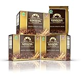 PureGano American Ginseng Coffee Latte - 100% Arabica Instant Coffee - 200mg American Ginseng to Enhance Mental & Physical Performance, Natural Energy & Boost Immune System 3 Box 30 Day Supply