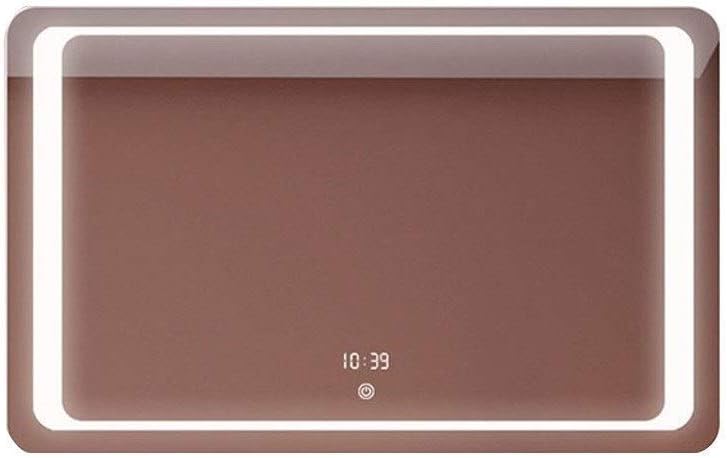 Wall Mounted Fogless Vanity Makeup Mirror with Bright LED Lights Wall Mirror Bathroom Stepless Dimming Touch Screen Switch (Color : White Light Size : 60CMx80CM) (Warm White Light 80CMx130CM)