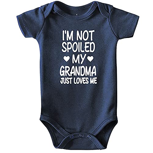 Image of My Grandma Just loves me Baby Boy Clothes Unisex Funny Baby Girl Baby Bodysuit 0-3 months (navy,3-6M)