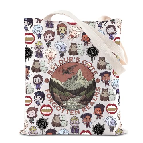FOTAP Astarion Sac fourre-tout inspiré du jeu vidéo Astarion High Elf Sac à main humoristique foncé Cadeau de jeu vidéo pour joueur, Oublié Royaume-Uni, INCHES