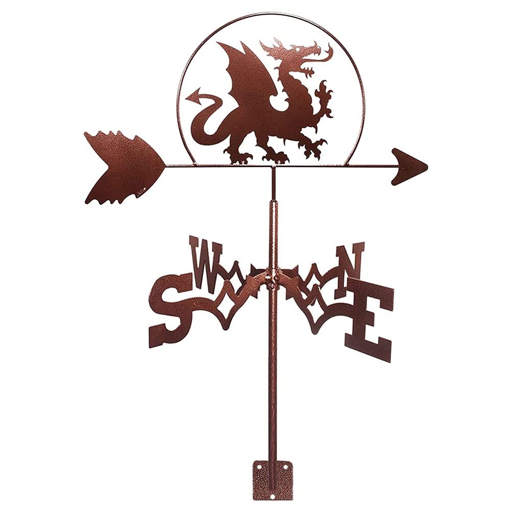 TAXXII Weather Vane Animal, Decoration Weathervane, Wind Direction Indicators Kit Outdoor Garden Lawn Metal Bracket garden courtyard weather vane (Dragon)