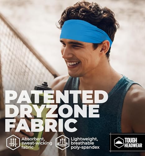 Image of Tough Headwear Tough Outfitters Headband for Men - Mens Headbands - Working Out Sports Performance Head Bands - Athletic Cycling Running Sweat Band, Football Headbands - Sweat Bands Men /Women