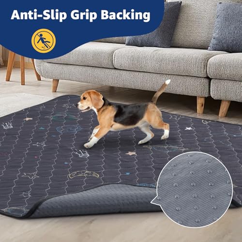 Image of LOOBANI Pee Pads for Dogs Washable: Reusable Dog Pee Pads for Medium Pet, 2 Pack Waterproof Puppy Whelping Pads 36 inch x 41 inch, Non-Slip Potty Training Mat for Dog Playpen, Floor, Cage, Sofa, Crate, Grey