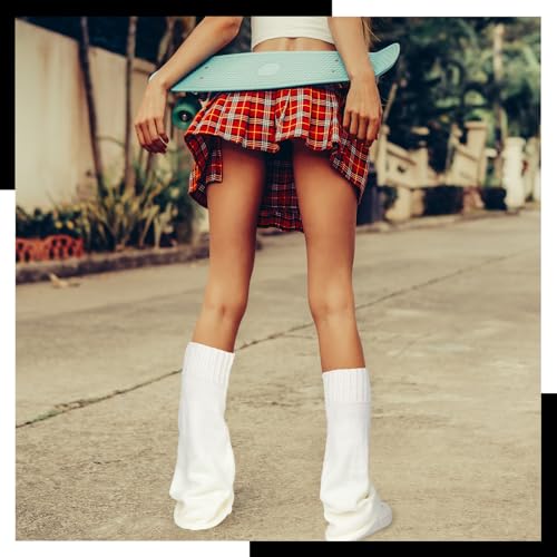 4 Pairs Leg Warmers for Women Kawaii Y2k Leg Warmers 4 Colors Harajuku Japanese Boot Socks Gyaru Cute Goth Lolita Accessories4