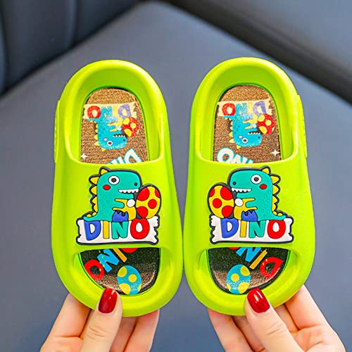 Children Running Shoes Beach Slippers Cartoon Dinosaur Flat Bottom Home Breathable Beach (Green, 11.5 Little Child)2