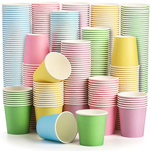 Nicunom 500 Pack 6 Oz Paper Cups, Colorful Small Disposable Paper Coffee Cups Hot Cold Beverage Drinking Cup for for Water, Juice, and Espresso by Nicunom - Used condition - US$27.31