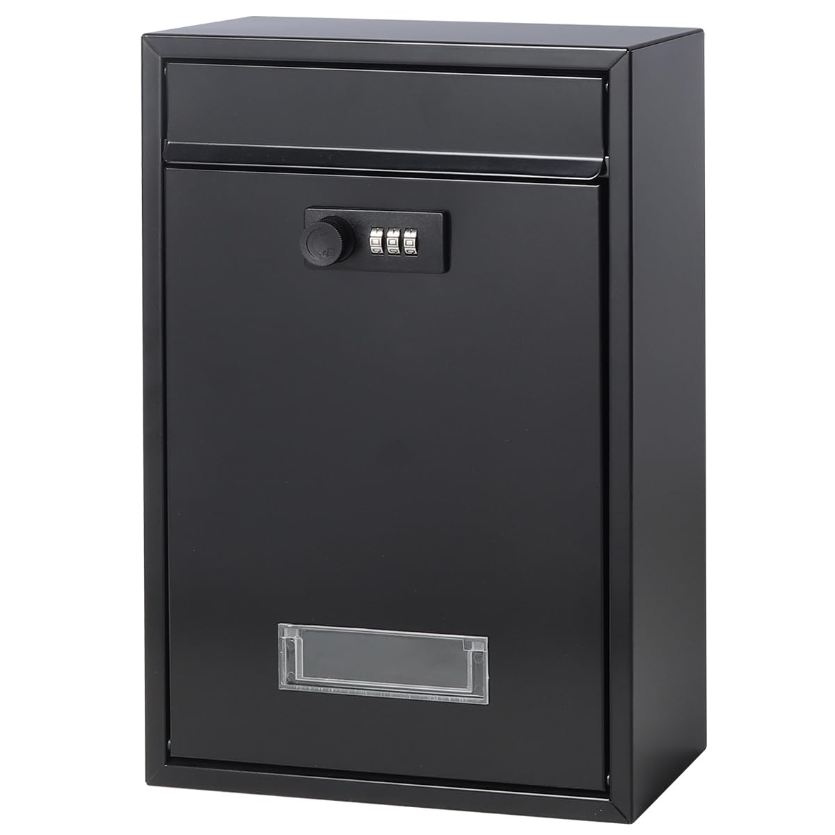 Wall Mounted Mailboxes with Rust-Proof Cover, Decaller Outdoor Combination Locking Mail Box, 12 3/5" x 8 1/2" x 3 2/5", Black