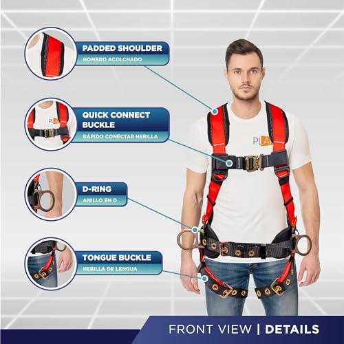 Image of Palmer Safety Hammerhead 5pt Safety Harness Back Padded, QCB Chest, Tongue Buckel Legs Straps, Back & Side D-Rings