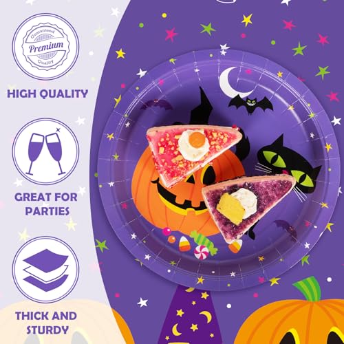 Decorlife 00LDA569 96 Pcs Halloween Plates And Napkins Party Supplies Serve 24 thumb #3