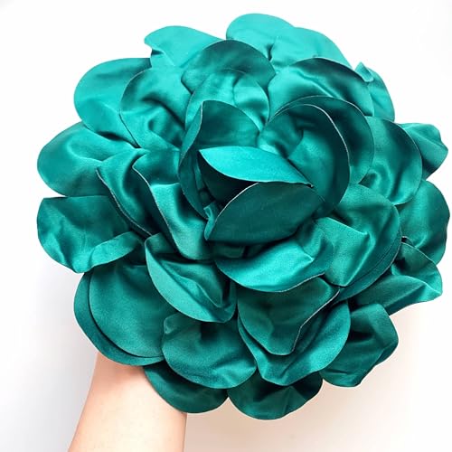 Image of Heyiwell Large Satin Fabric flower for Brooch Pin Wedding Party Dance Dress Suit Clothes Head Hair Accessories DIY Decor 9.45 inchInch
