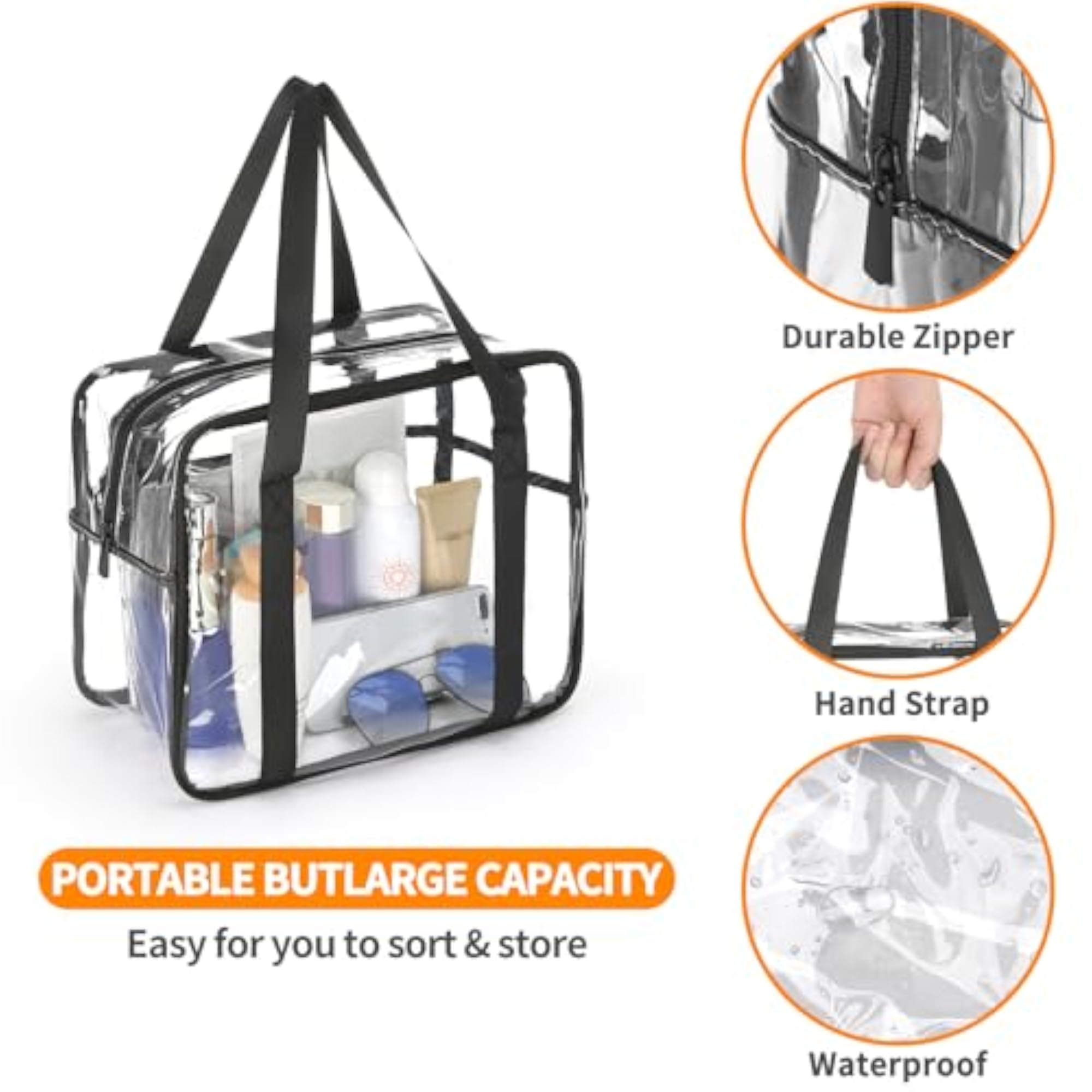 Extra Large Clear Cosmetic Makeup Bag