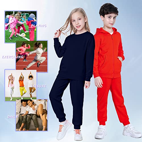 Image of Kid Nation Kids Unisex Soft Brushed Fleece Casual Pull On Jogger Sweatpants with Pockets for Boys or Girls