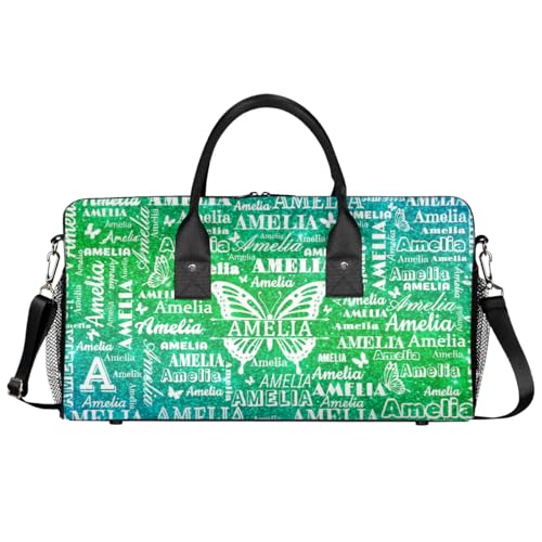 Custom Name Butterfly Cheer Bag Dance Duffle Bag Personalized Sports Travel Duffle Bag Yoga Bag