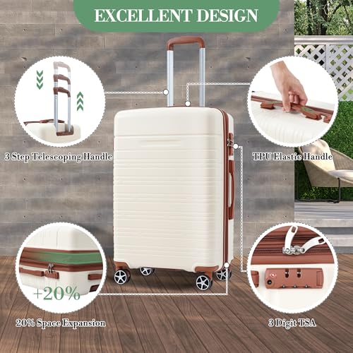 5 Piece Luggage Sets With Spinner Wheels, Womens Luggage Sets Carry On Bag Set, Lightweight ABS Hardside Carry On Suitcase Sets With TSA Locks Duffel Bag2