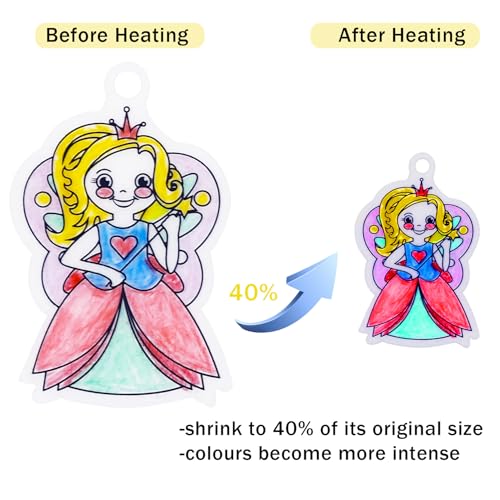 LUZOON 40 Stück A4 Schrumpffolien Durchscheinend Nachfüllset Schrumpfende Plastikfolien zum Basteln Schrumpffolienplatten Matt-Dicke 0.3mm-Größe 20 * 29 cm (A4-40 Stück)