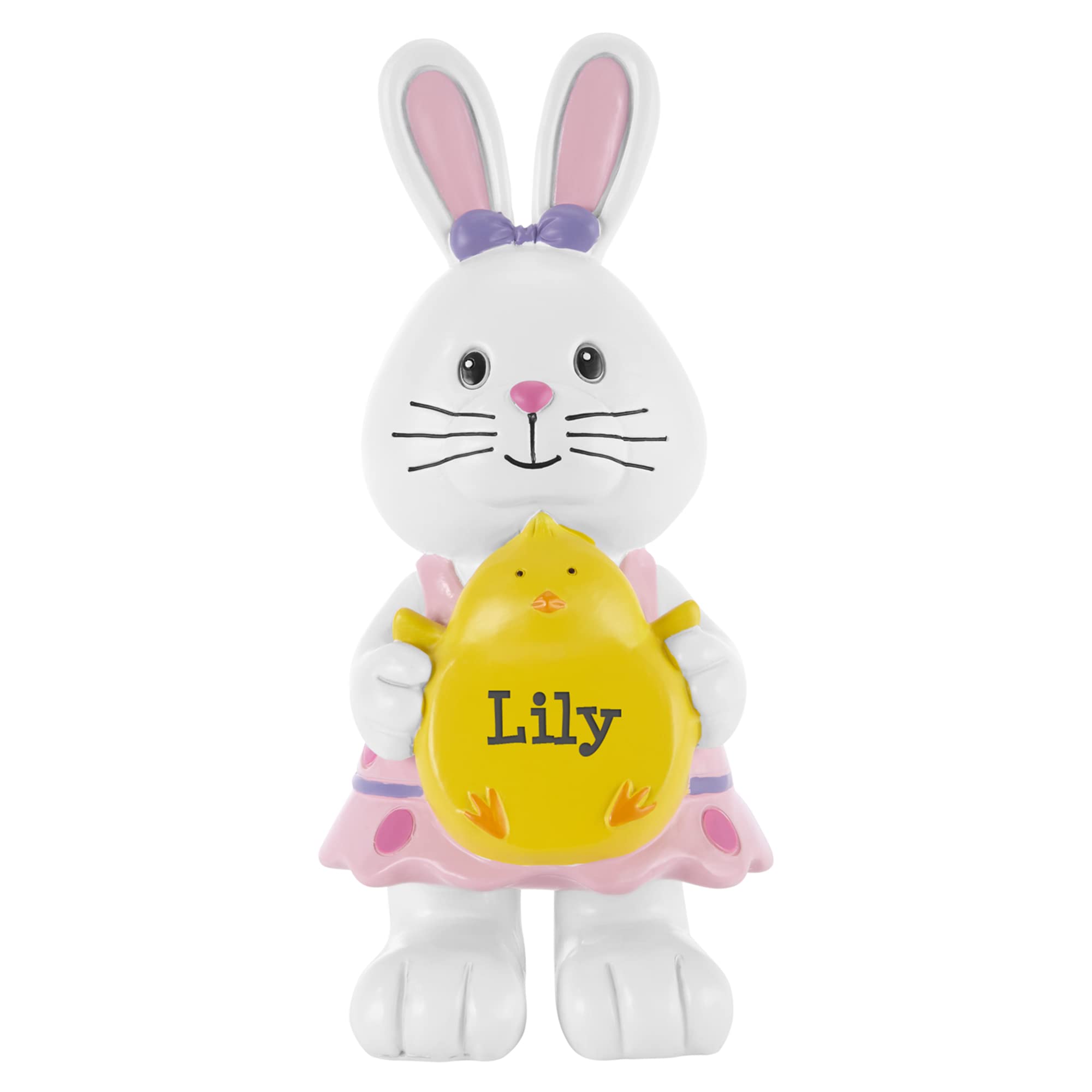 Let's Make MemoriesPersonalized Easter Bunny Family Resin Figurines- Easter Décor- Girl with Chick