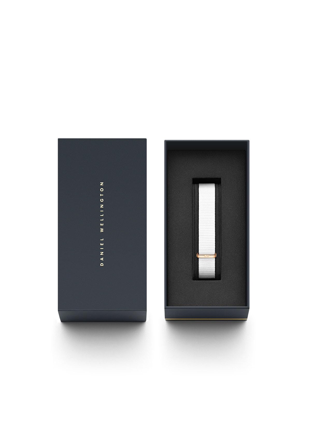 Daniel Wellington Petite Dover Cinturino Donna, 14mm, in NATO, Bianco/Oro Rosato