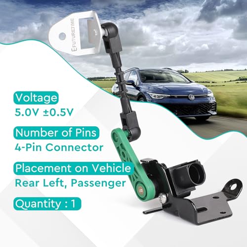 EFUTURETIME Niveausensor Hinten Links Scheinwerfer Level Sensor mit Gestänge, Leuchtweitenregulierung Sensor Kompatibel mit VW, Audi, SEAT, Skoda (5Q0512521E)