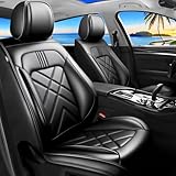 YOGLOD Grand Cherokee Car Seat Covers Fit for Jeep Cherokee 2014-2026, Full Coverage Leather Waterproof Breathable Seat Covers Full Set, Automotive Seat Protectors, Airbag Compatible(5 Seats, Black)