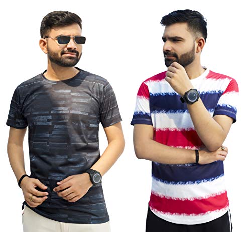 Image of Multicolor Casual T-Shirt for Men (Pack of 2)