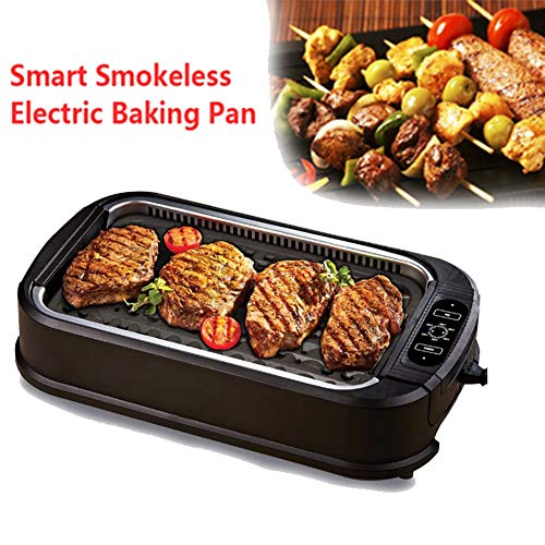 Tischgrill Elektrisch, Barbecue Elektrogrill Rauchfrei mit Wasserbad, Grill zum Grillen im Haus, auf Dem Balkon Oder im Garten, 1500W - Schwarz. 53 *