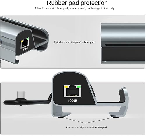 Miniatura 3 de Estación de acoplamiento de aleación de aluminio Base de TV Soporte Hub Dock USB C a RJ45 Ethernet 4K 60HZ HDMI Compatible con GPD Win 4ASUS ROG